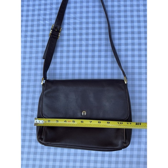 Etienne Aigner Vintage Brown Leather Handbag Shoulder Purse Brass Buckle - Picture 11 of 11